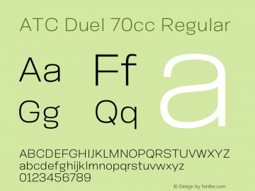 ATC Duel 70cc Regular Version 1.001;PS 001.001;hotconv 1.0.88;makeotf.lib2.5.64775图片样张