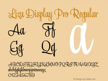 Liza Display Pro Regular Version 2.500 Font Sample