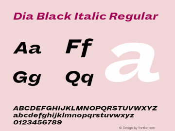 Dia Black Italic Regular Version 1.002图片样张