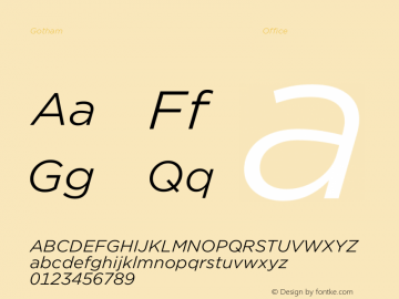 Gotham Office Italic Version 1.301 Font Sample