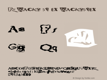 FZ WACKY 51 EX WACKY51EX Version 1.000 Font Sample