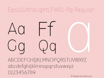 Epos1UltraLightLFW01-Rg Regular Version 1.00 Font Sample