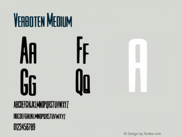 Verboten Medium Version 001.000 Font Sample