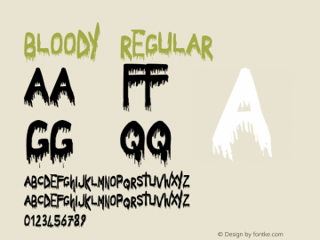 Bloody Regular Unknown Font Sample