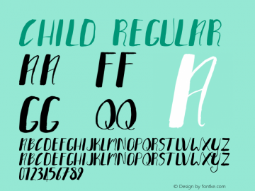 Child Regular Unknown Font Sample