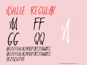 Ashlie Regular Unknown Font Sample