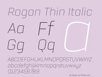 Rogan Thin Italic Version 1.000图片样张