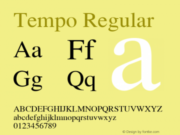 Tempo Regular Altsys Fontographer 3.5  3/15/92图片样张