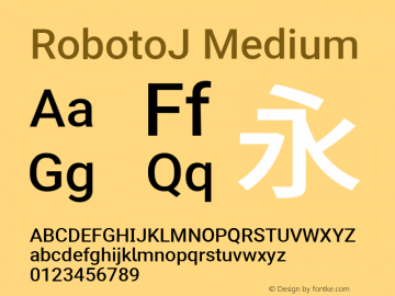 RobotoJ Medium Version 2.01; 2016-09-14 ; ttfautohint (v1.5) Font Sample