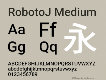 RobotoJ Medium Version 2.01; 2016-09-14 ; ttfautohint (v1.5) Font Sample