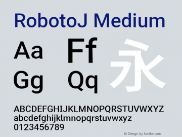 RobotoJ Medium Version 2.01; 2016-09-14 ; ttfautohint (v1.5) Font Sample