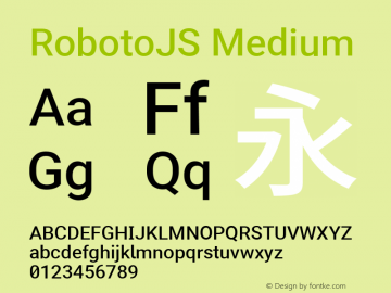 RobotoJS Medium Version 2.01; 2016-09-14 ; ttfautohint (v1.5)图片样张