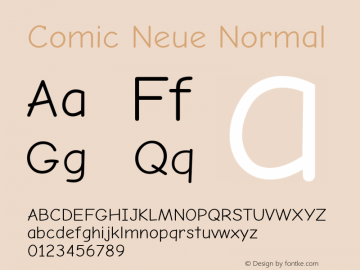 Comic Neue Normal Version 2.003 Font Sample