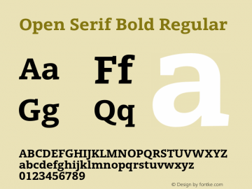 Open Serif Bold Regular Version 1.000 Font Sample