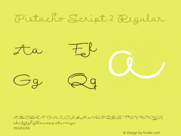 Pistacho Script 2 Regular Version 1.000 Font Sample