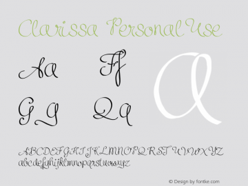 Clarissa PersonalUse Version 1.000 Font Sample