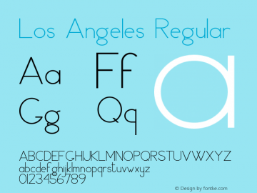 Los Angeles Regular Version 1.007;Fontself Maker 1.0.8图片样张