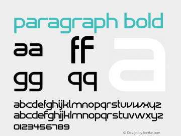 Paragraph Bold Version 2.000;com.myfonts.easy.paragraph.paragraph.bold.wfkit2.version.3orT Font Sample
