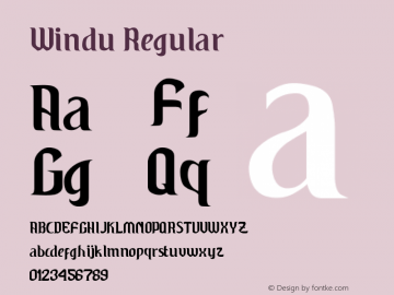 Windu Regular Unknown Font Sample