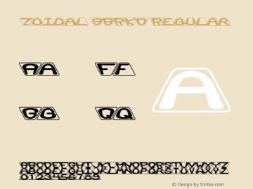 Zoidal (BRK) Regular Version 2.22 Font Sample