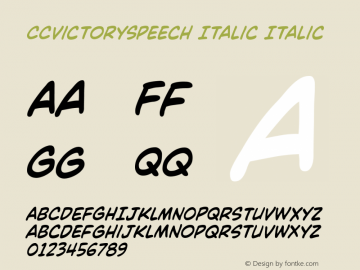 CCVictorySpeech Italic Italic Version 1.000 Font Sample