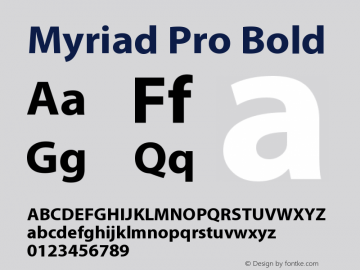 Myriad Pro Bold Version 2.062;PS 2.000;hotconv 1.0.57;makeotf.lib2.0.21895图片样张