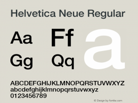 Helvetica Neue Regular 001.001 Font Sample