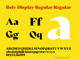 Bely Display Regular Regular Version 1.00 Font Sample