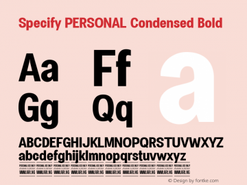 Specify PERSONAL Condensed Bold Version 1.000图片样张