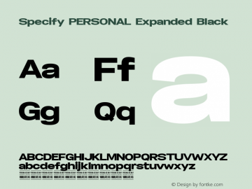 Specify PERSONAL Expanded Black Version 1.000图片样张