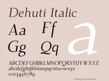 Dehuti Italic Version 1图片样张