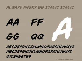 Always Angry BB Italic Italic Version 1.000图片样张