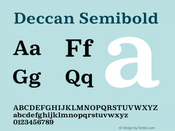 Deccan Semibold Version 1.081 Font Sample