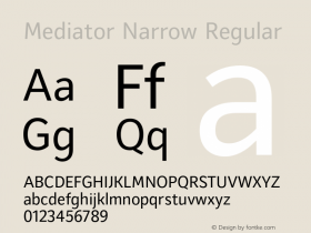 Mediator Narrow Regular Version 1.000 Font Sample