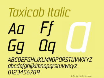 Taxicab Italic 1.000图片样张