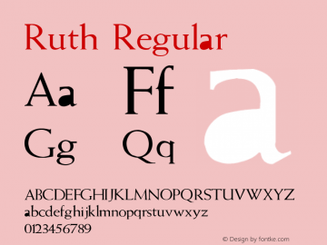 Ruth Regular Converted from E:\TTFONTS\WEISS-NO.TF1 by ALLTYPE图片样张