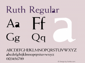 Ruth Regular Converted from E:\TTFONTS\WEISS-NO.TF1 by ALLTYPE Font Sample