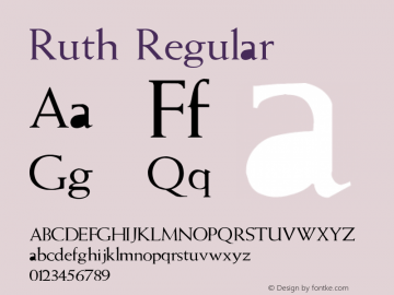 Ruth Regular Converted from E:\TTFONTS\WEISS-NO.TF1 by ALLTYPE图片样张