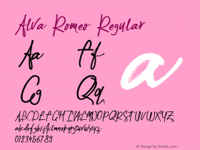 Alva Romeo Regular Version 1.000;PS 001.001;hotconv 1.0.56图片样张
