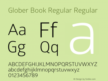 Glober Book Regular Regular Version 1.000 Font Sample