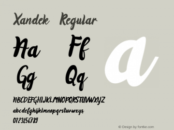 Xandek Regular Unknown Font Sample