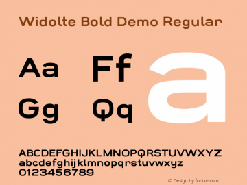 Widolte Bold Demo Regular Version 1.00 October 14, 2016, initial release图片样张