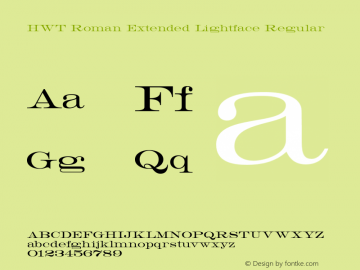 HWT Roman Extended Lightface Regular Version 1.000图片样张