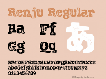 Renju Regular Version 1.101; Fonts for Free; vk.com/fontsforfree图片样张