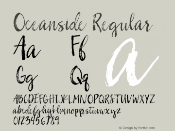 Oceanside Regular Version 1.000 Font Sample