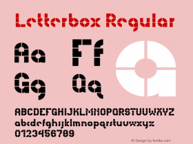 Letterbox Regular Version 1.000;PS (version unavailable);hotconv 1.0.70;makeotf.lib2.5.58329 DEVELOPMENT图片样张