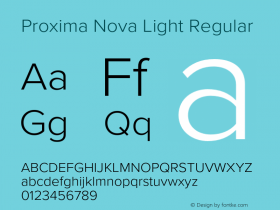 Proxima Nova Light Regular Version 3.003 Font Sample