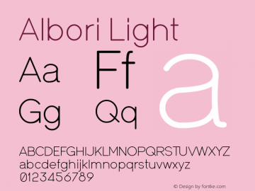 Albori Light Version 1.00 June 22, 2015, initial release Font Sample