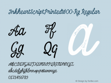 InkheartScriptPrintedW00-Rg Regular Version 1.00 Font Sample