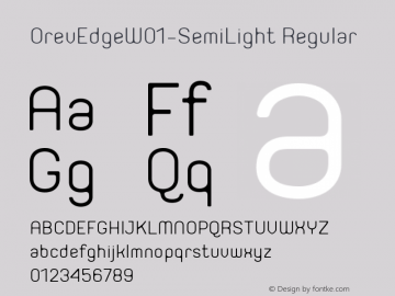 OrevEdgeW01-SemiLight Regular Version 1.00 Font Sample